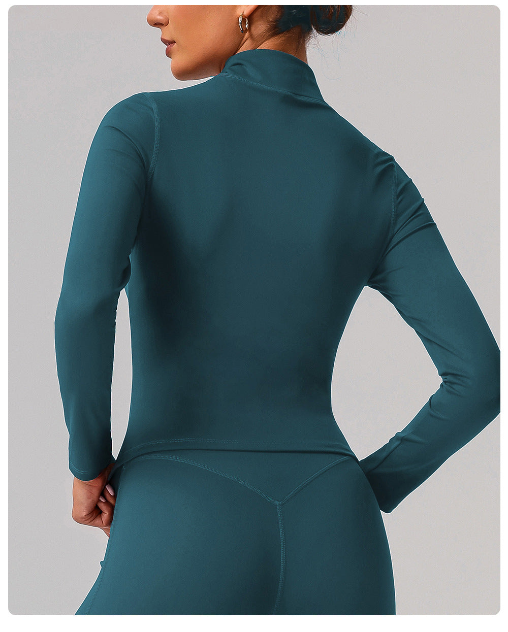 Zip front high neck jacket