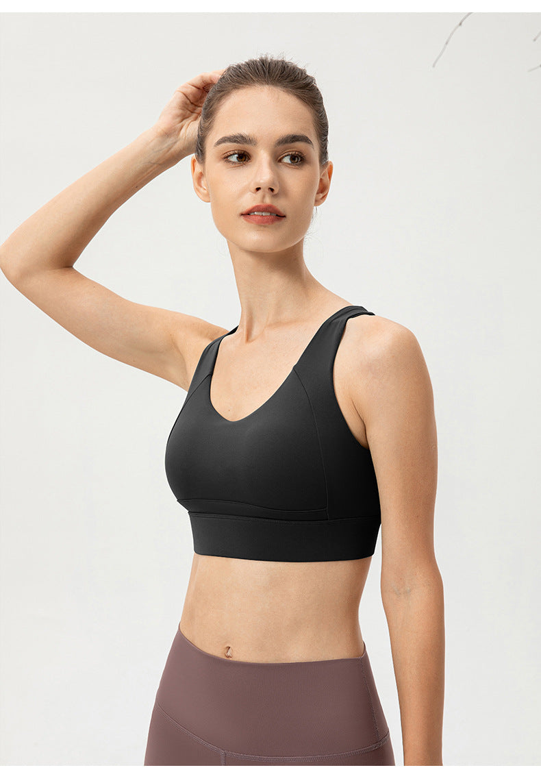 Cross back sports bra