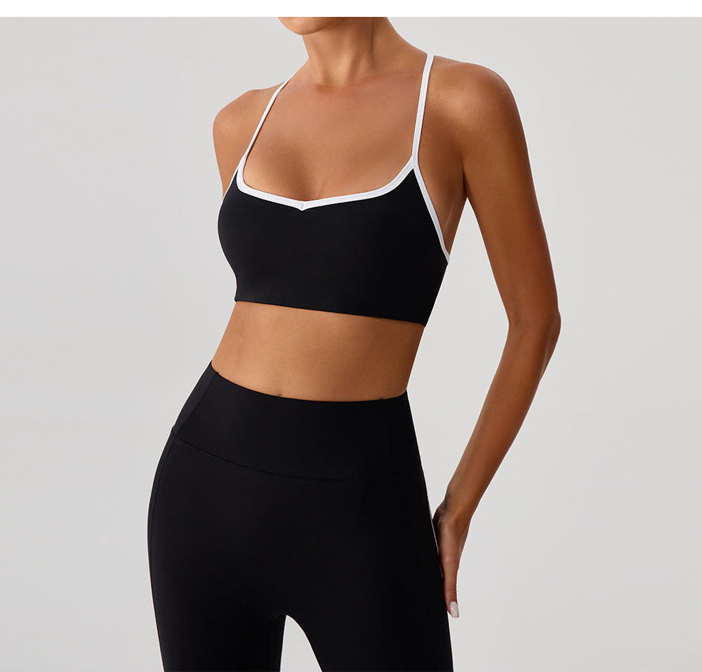 Contrast trim back leggings