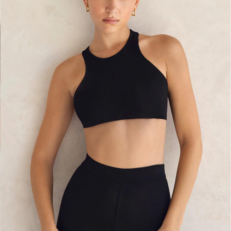 Asymmetric back sports bra