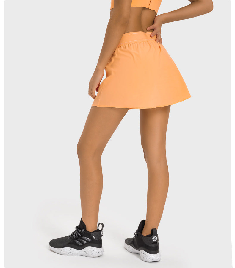 Quick dry pleated back skort