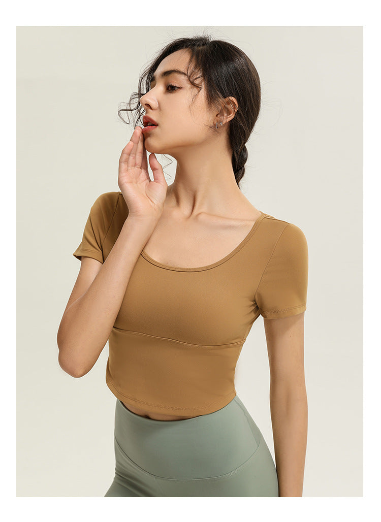 Crossed back high support top