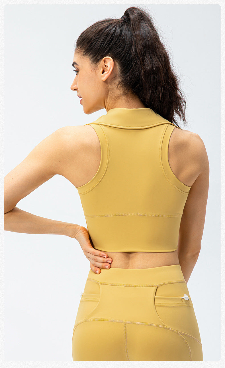 Collared high support top