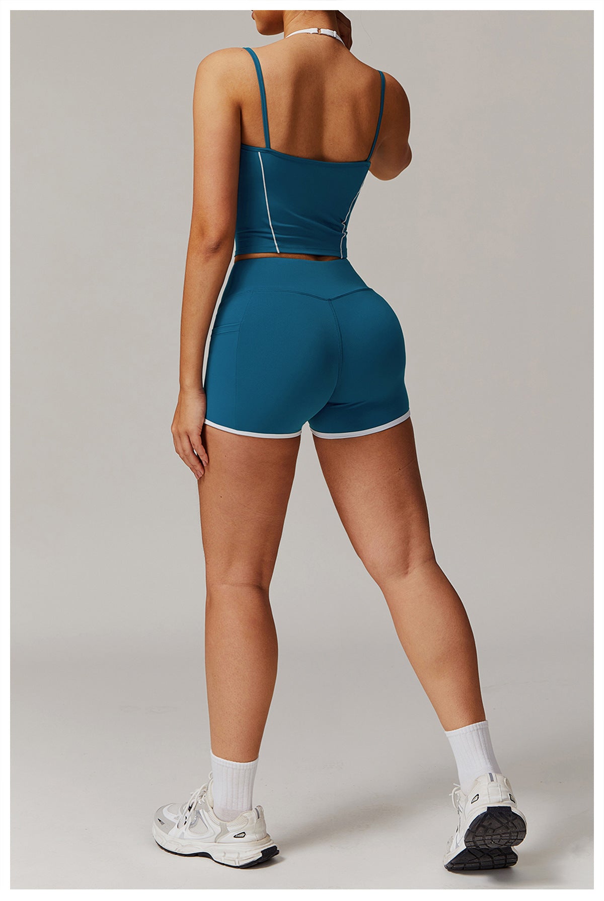 Matching two piece double strap vest & shorts set