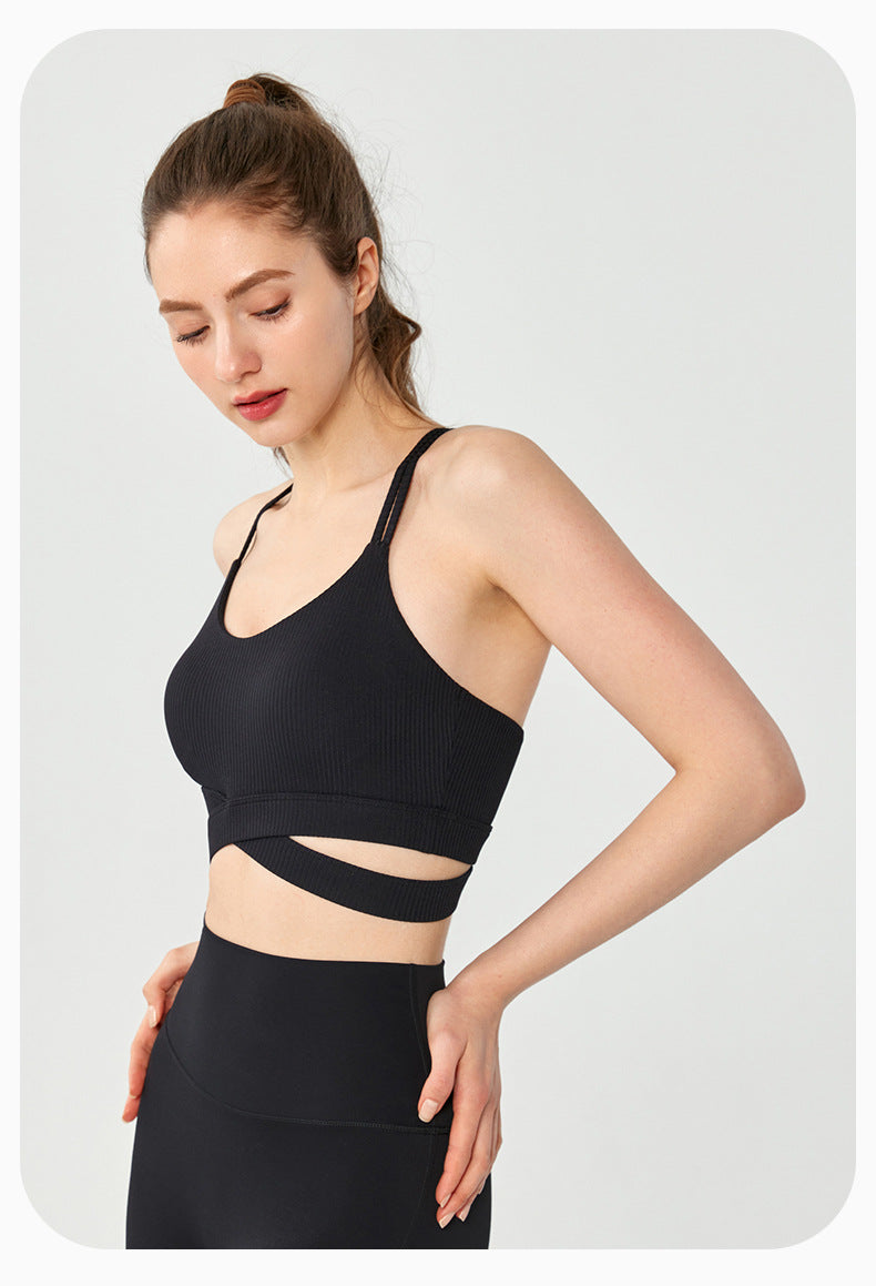 Ribbed fitness bra