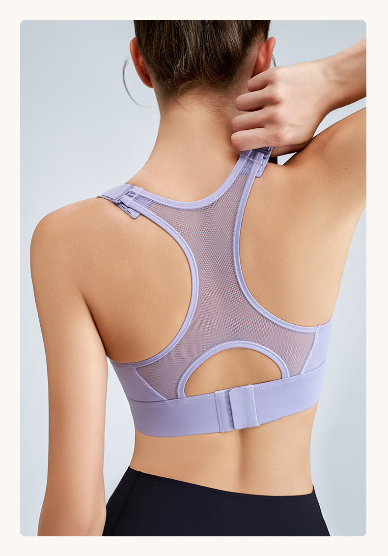 Seamless mesh back sports bra