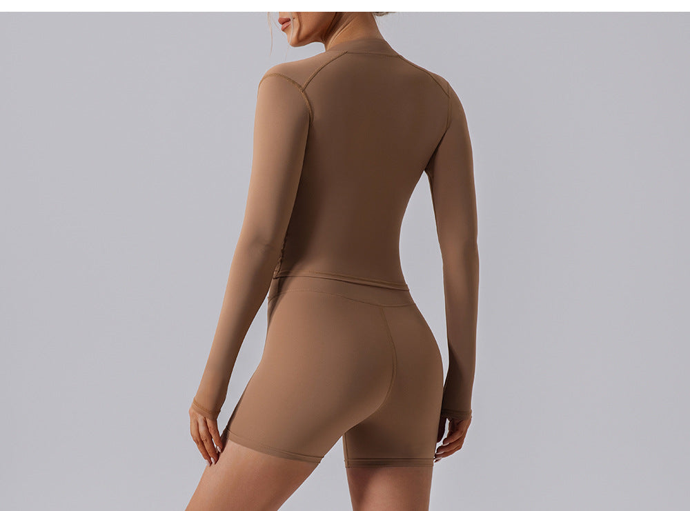 Zip front top with pockets