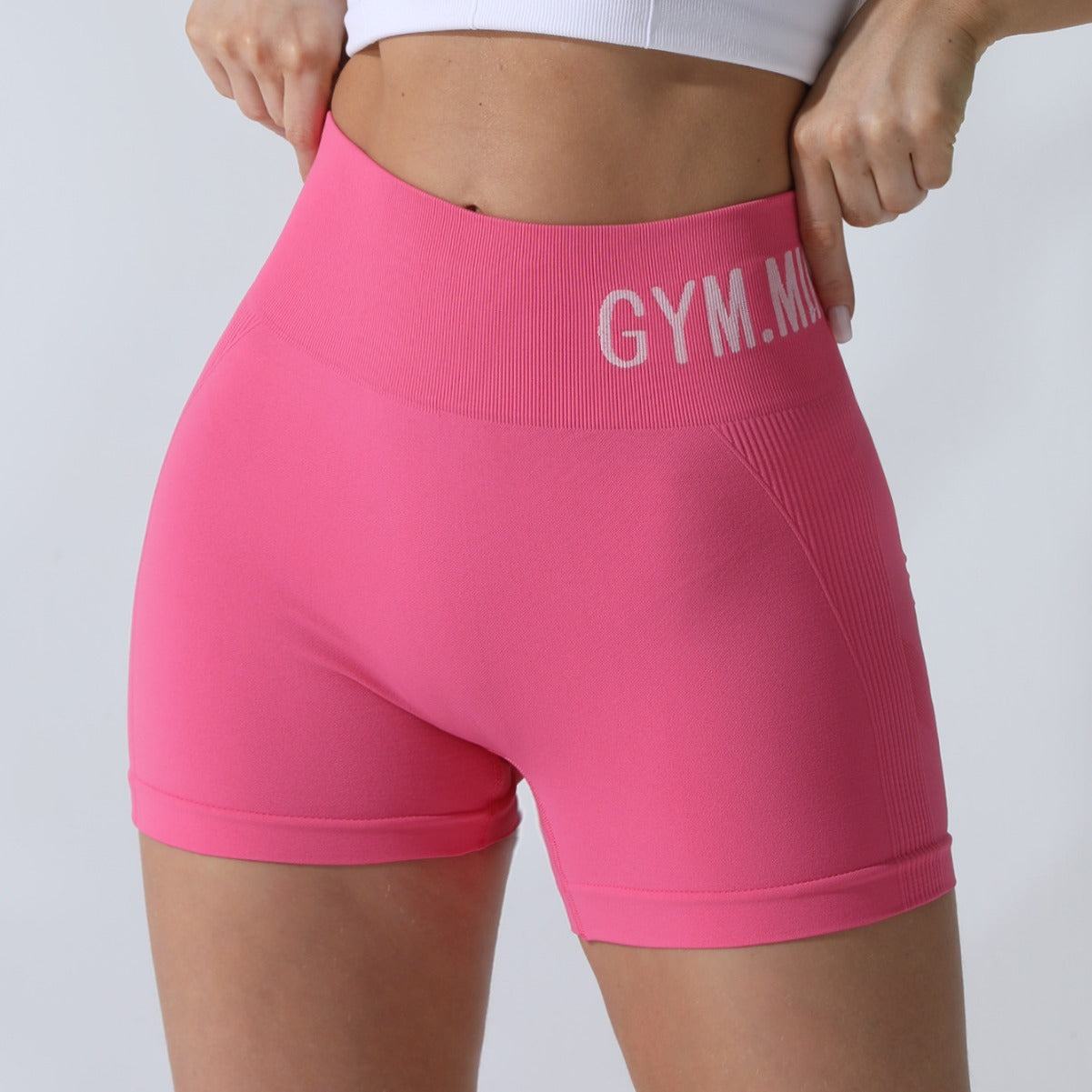 Jacquard waist fitness shorts