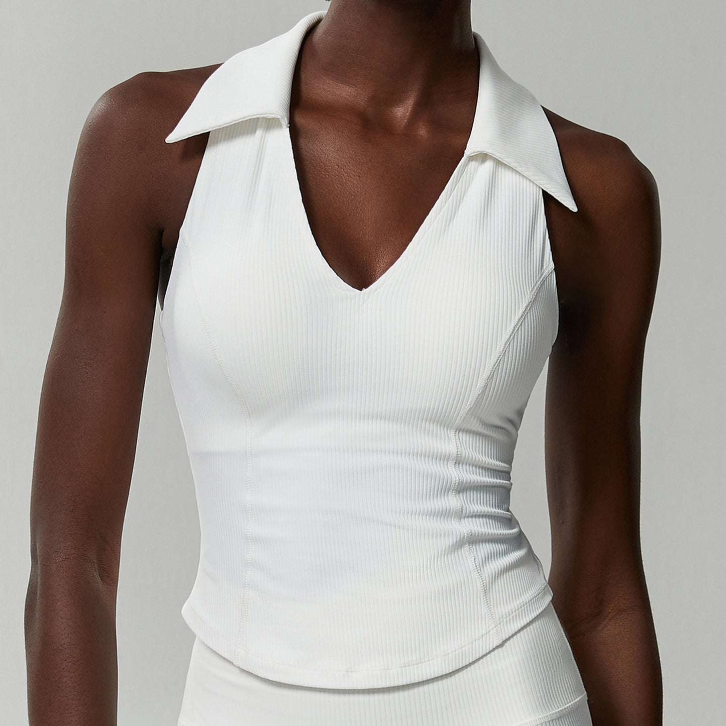 Collared sleeveless top
