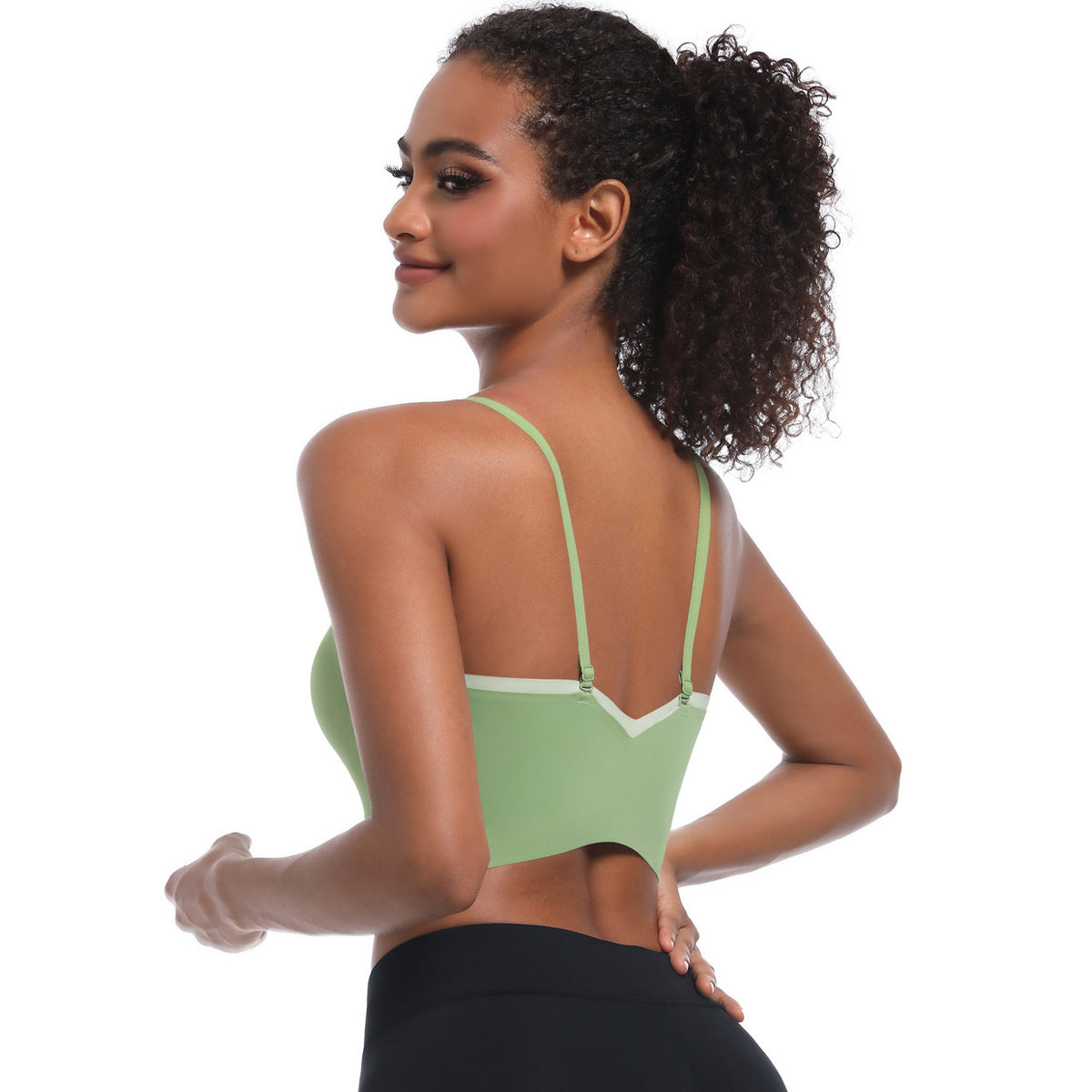 Contrast trim sports bra