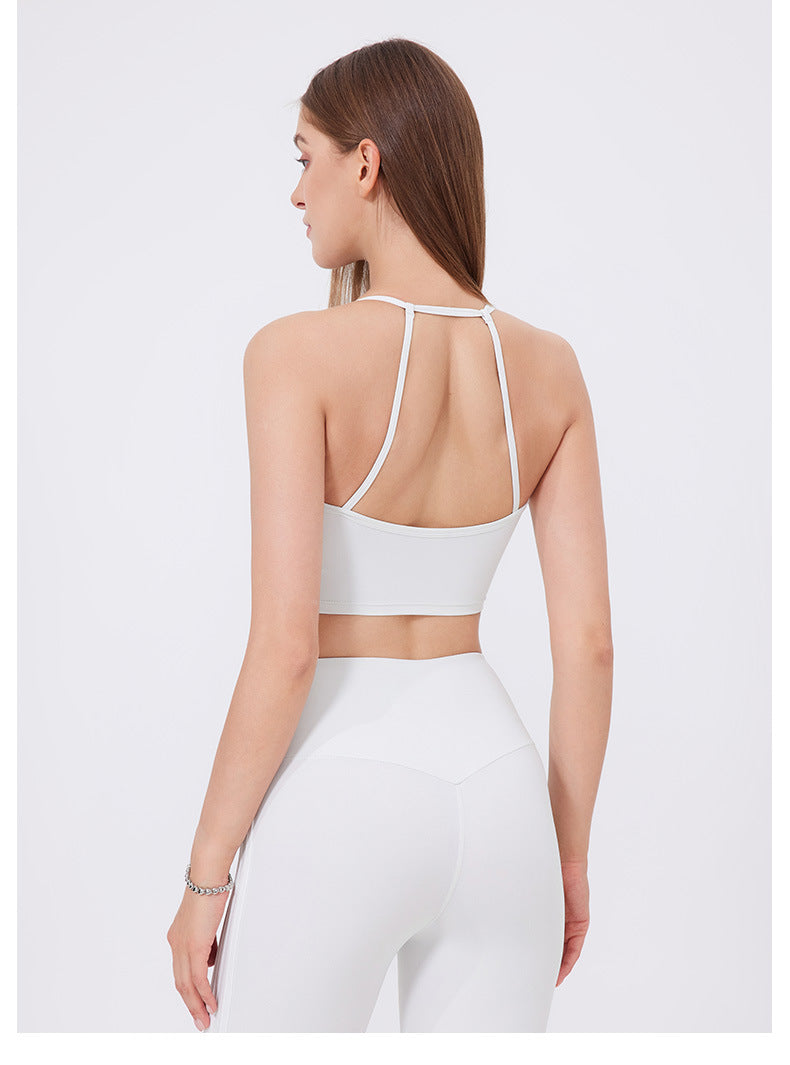 Contrast strap sports bra