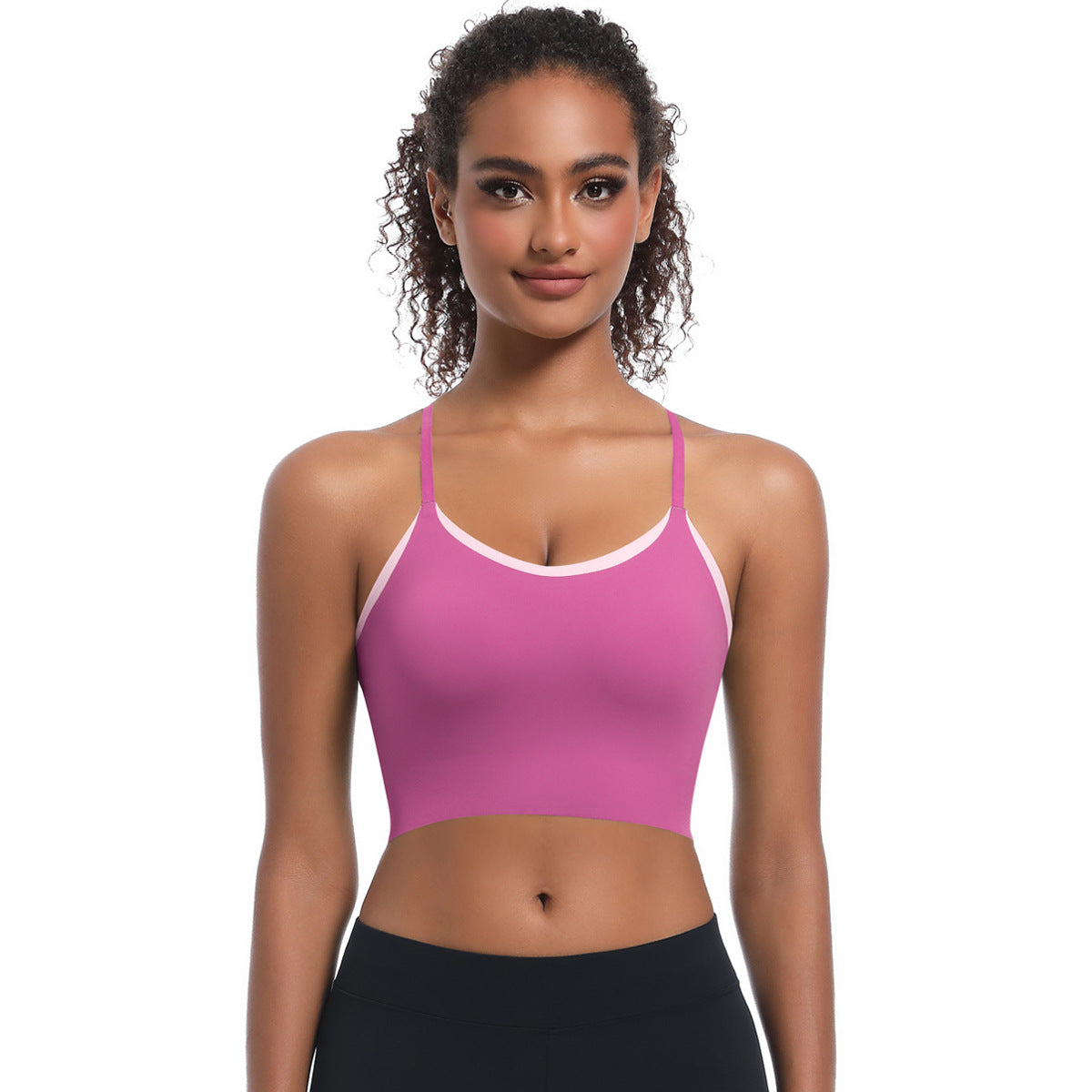 Contrast trim sports bra