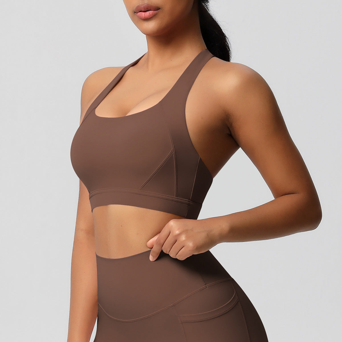 Cross back sports bra