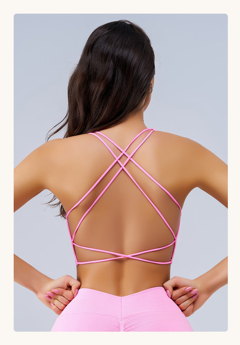 Cross back sports bra