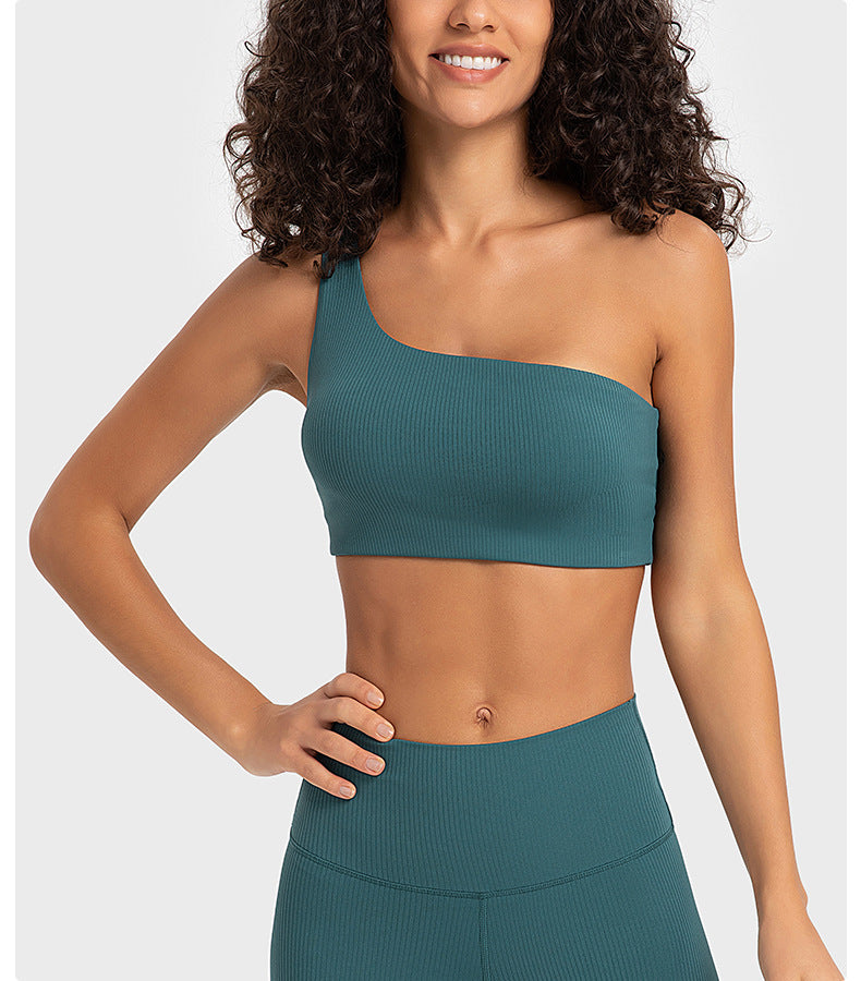 One shoulder sports bra