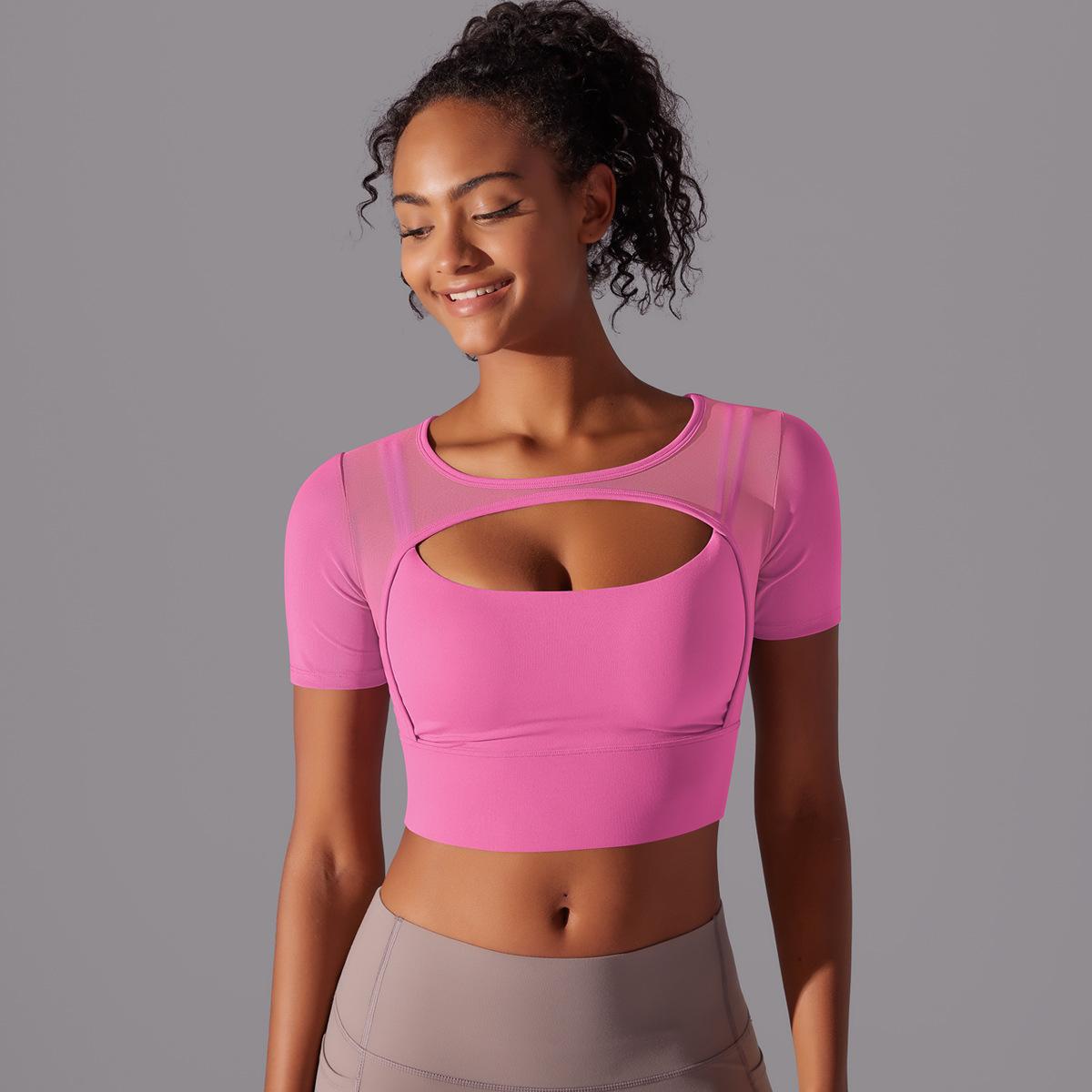 Mesh sleeve high support top