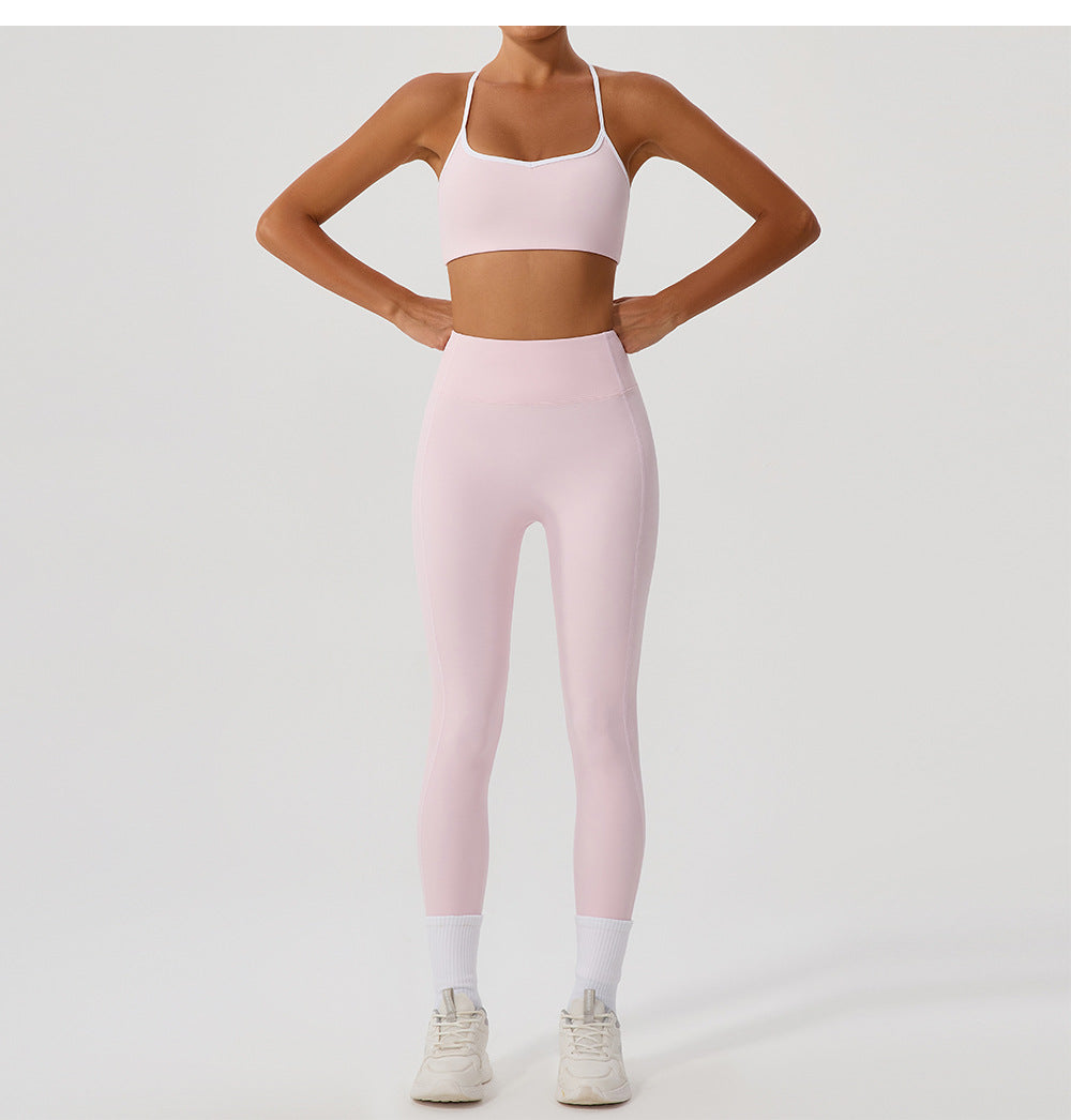 Contrast trim back leggings