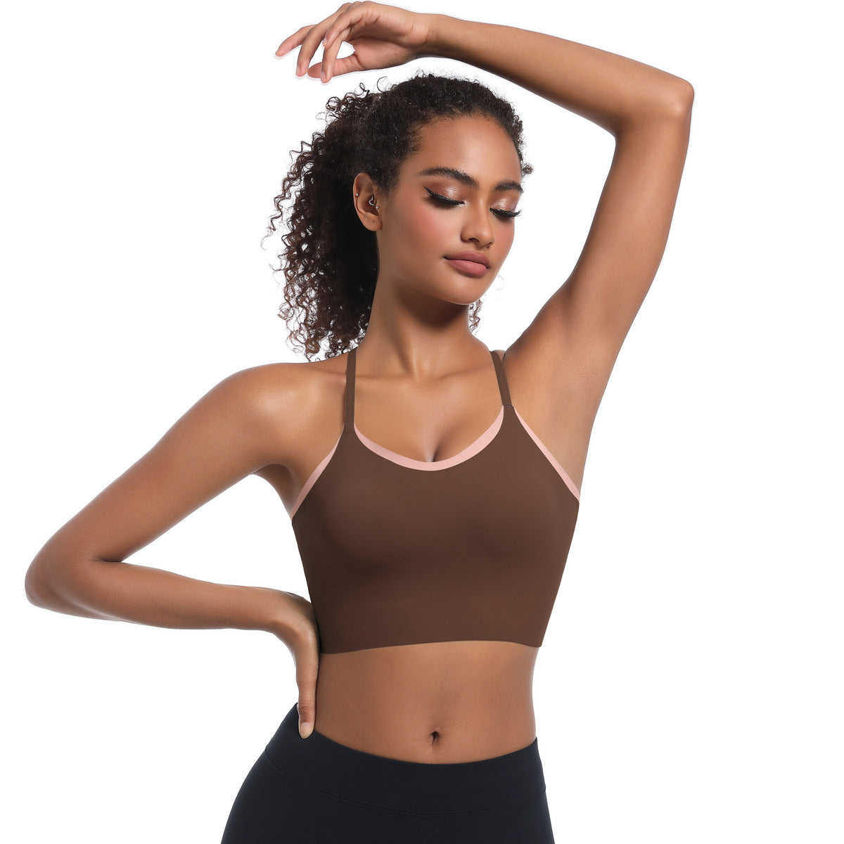 Contrast trim sports bra