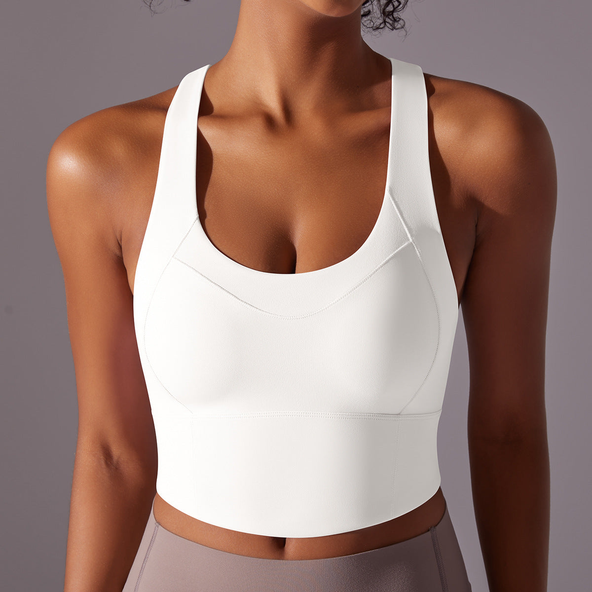 High support cross back bra