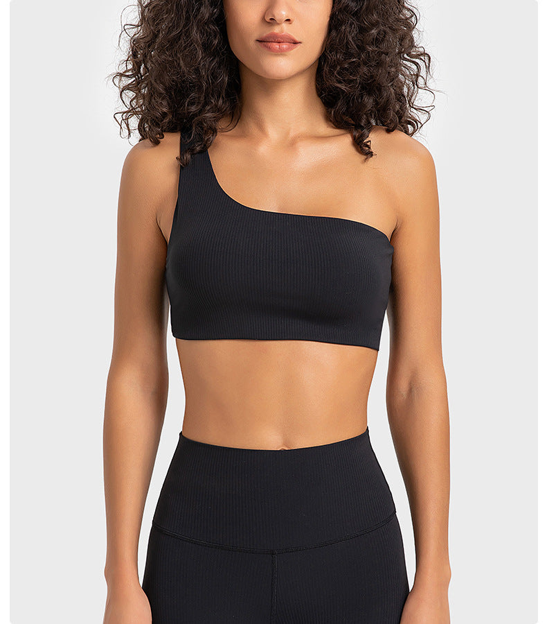 One shoulder sports bra