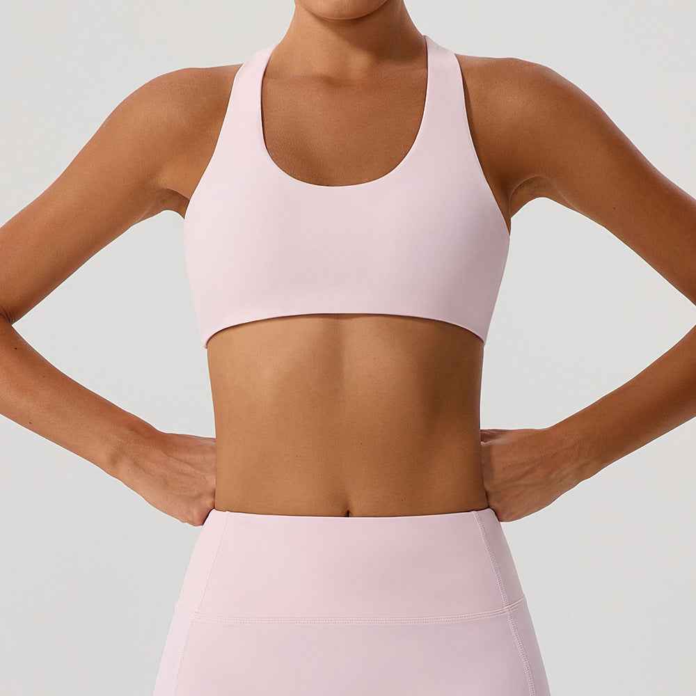 Cross back sports bra