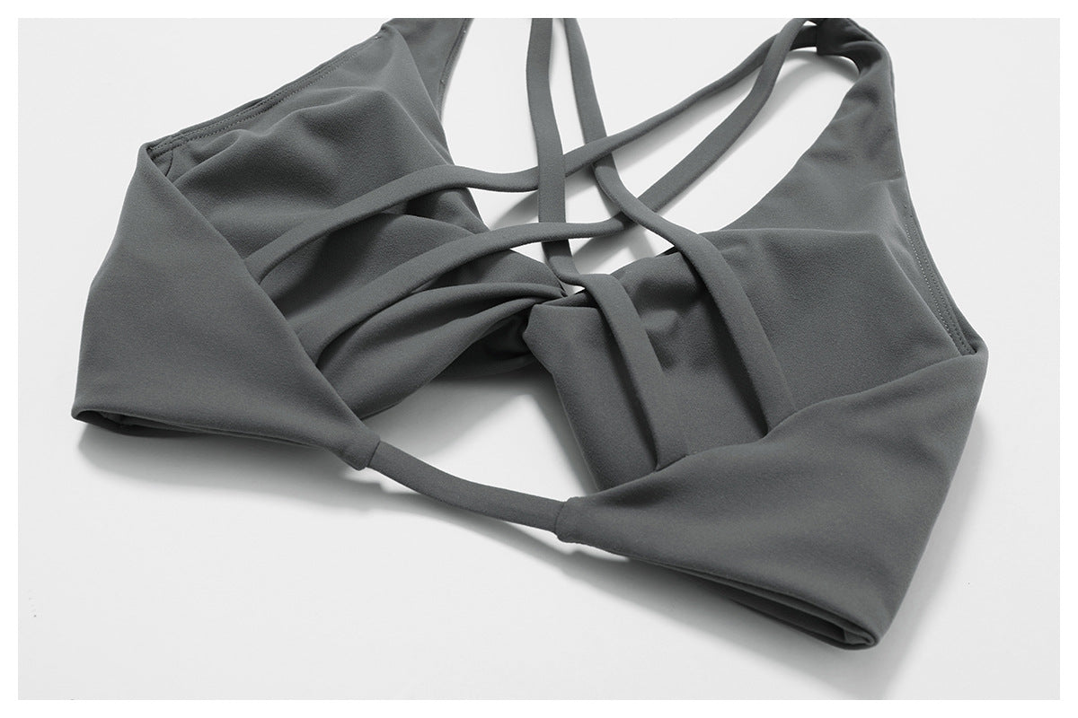 Twisted front sports bra