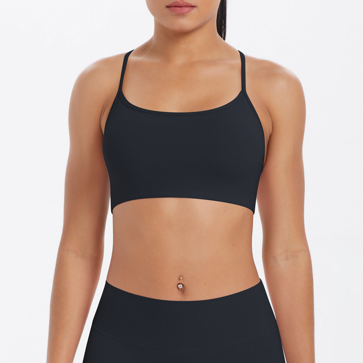 Cross over back sports bra