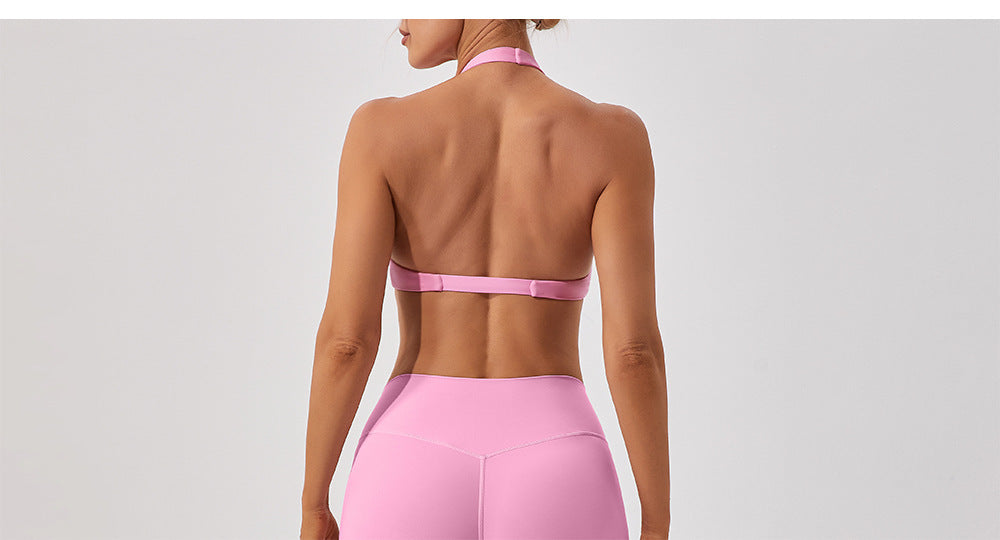 Halter neck sports bra