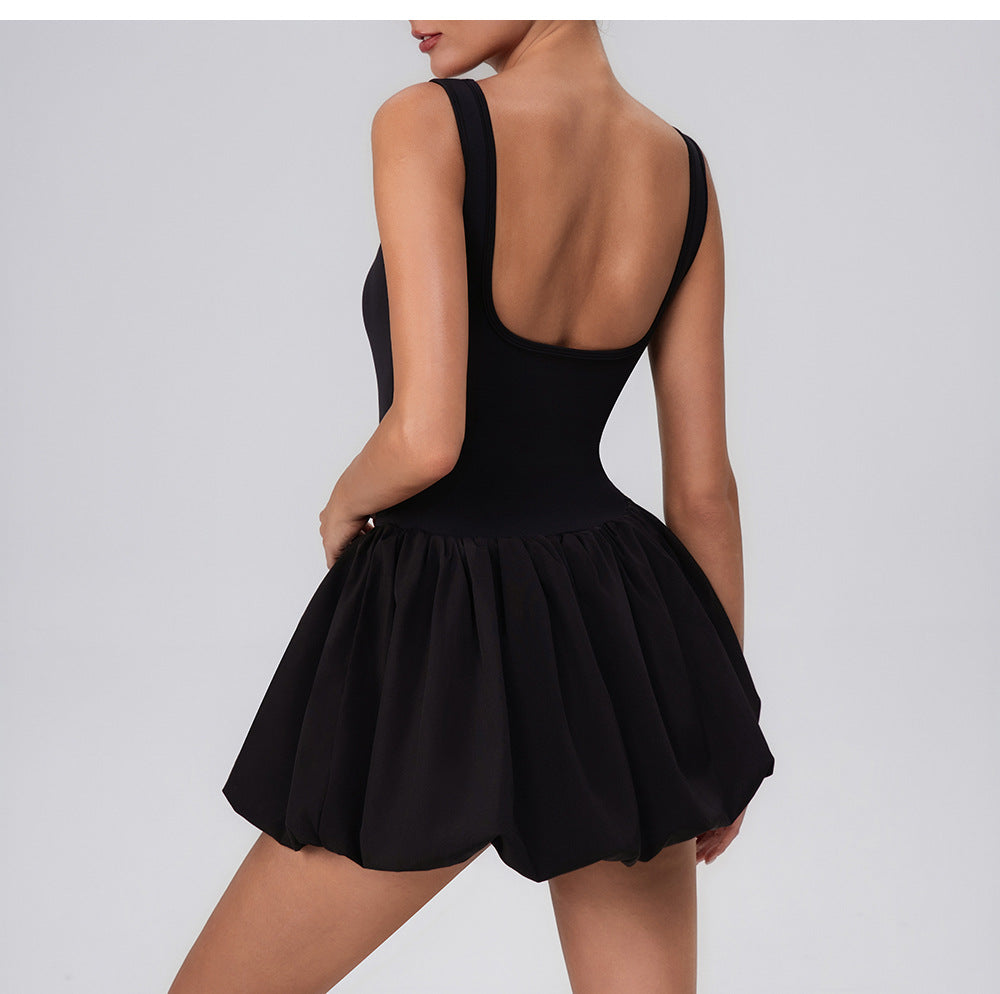 Balloon hem tennis skirt