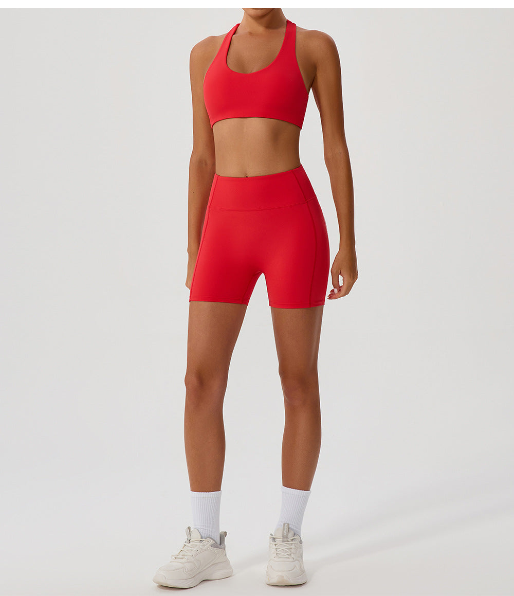 Cross back sports bra
