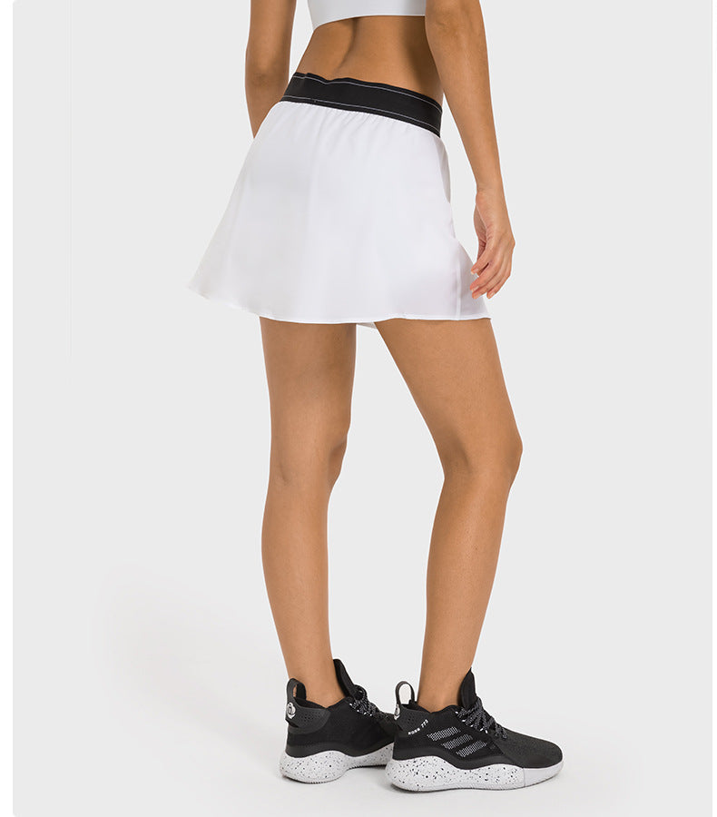 Quick dry pleated back skort