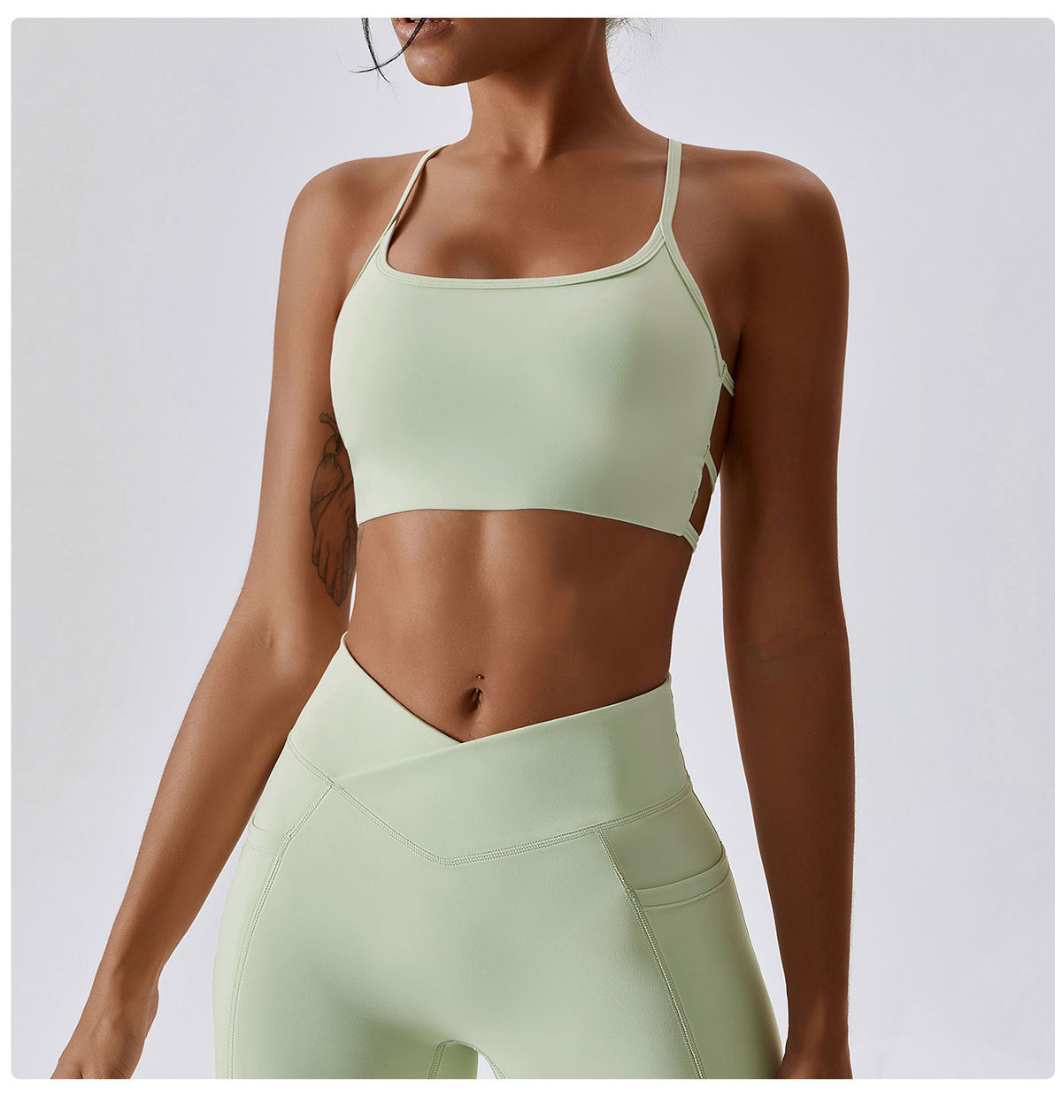 Cross back sports bra
