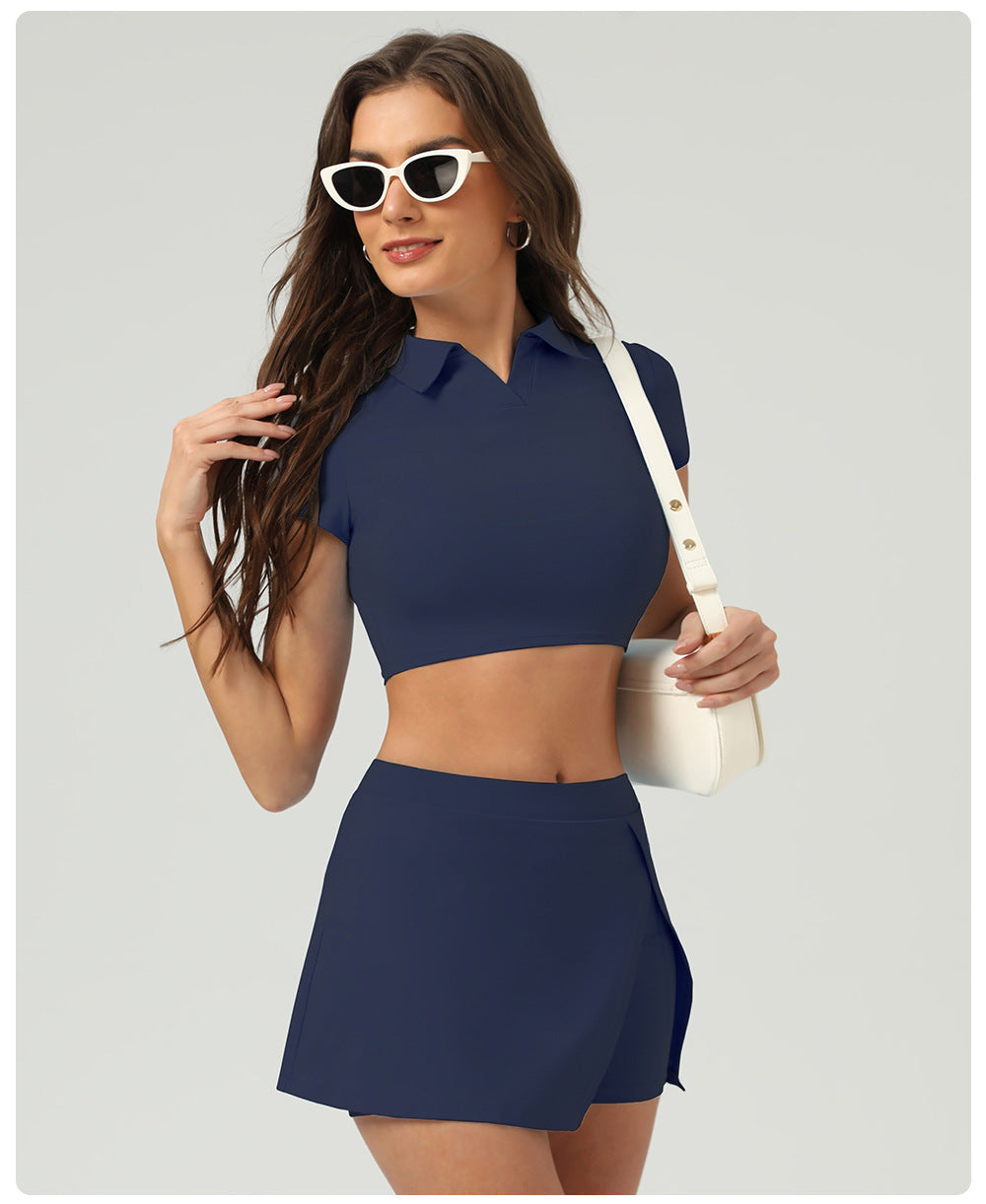 Side slit tennis skirt with pocket