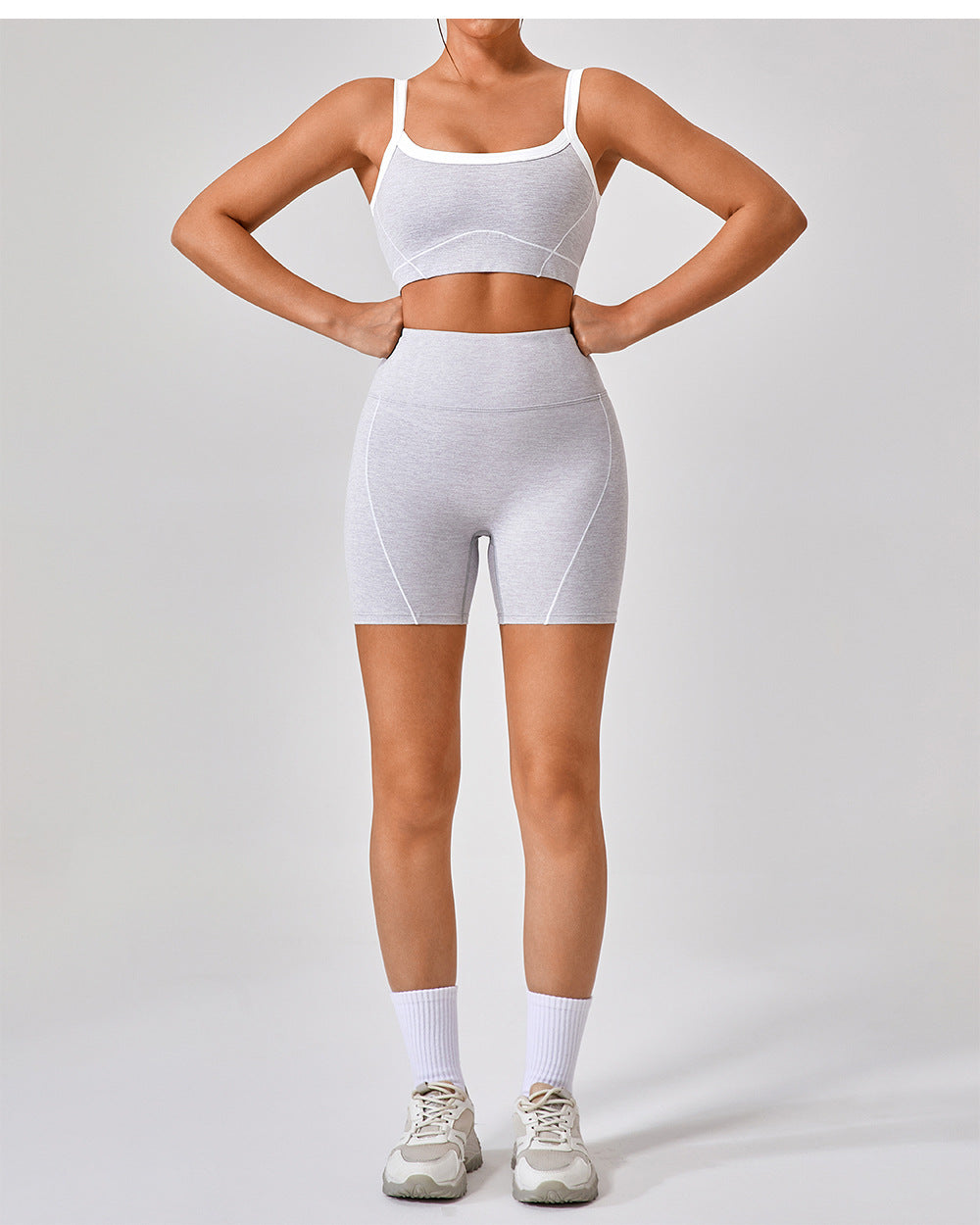 Contrast trim high support bra