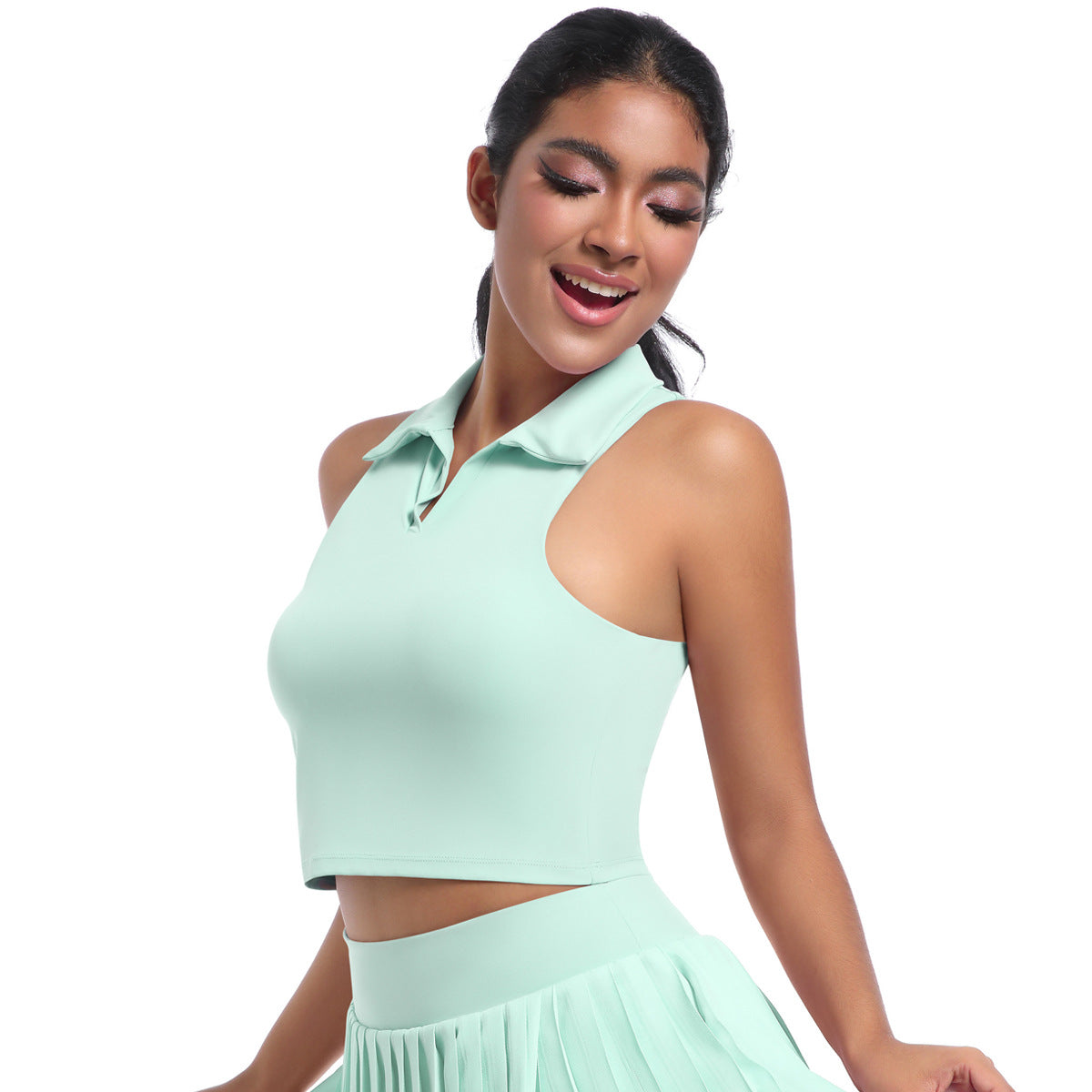Collared cropped top