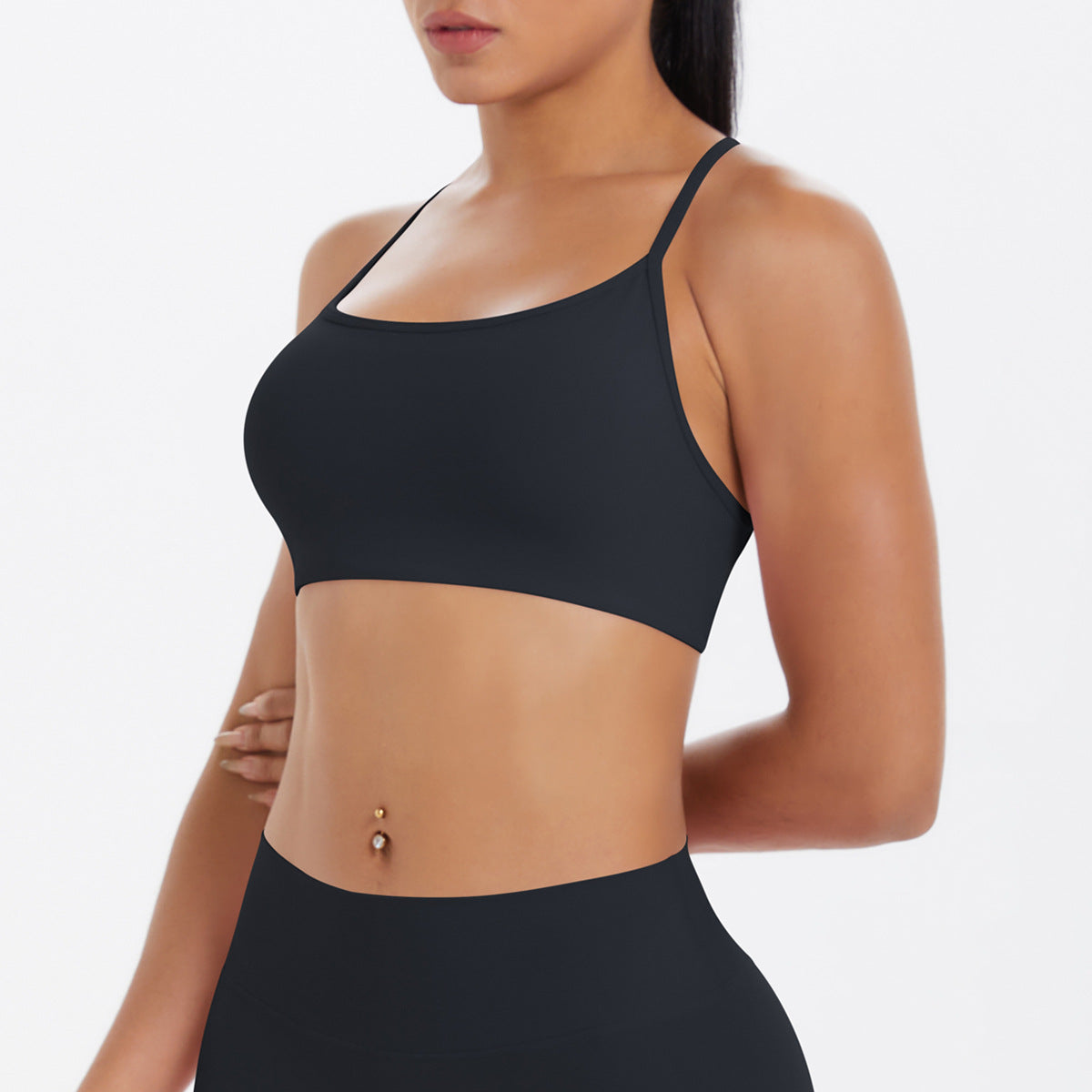 Cross over back sports bra