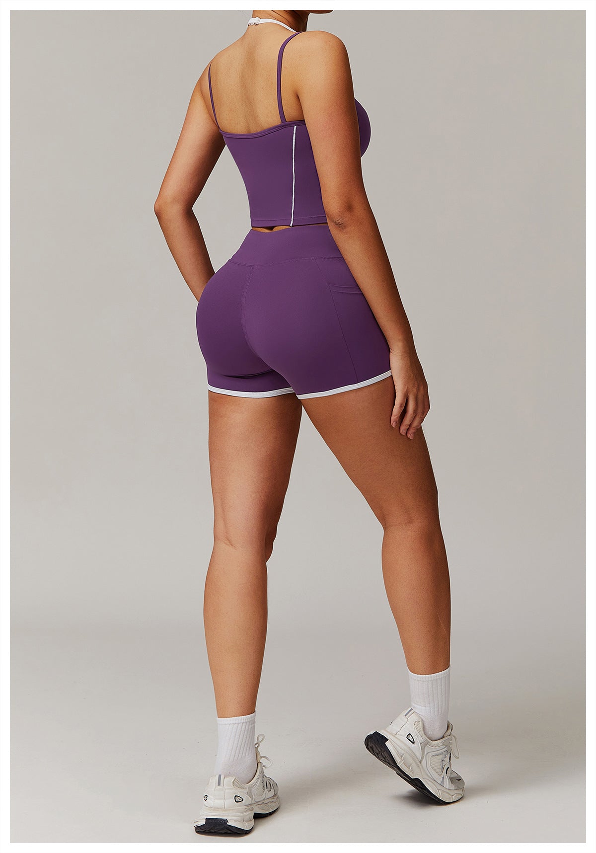Matching two piece double strap vest & shorts set