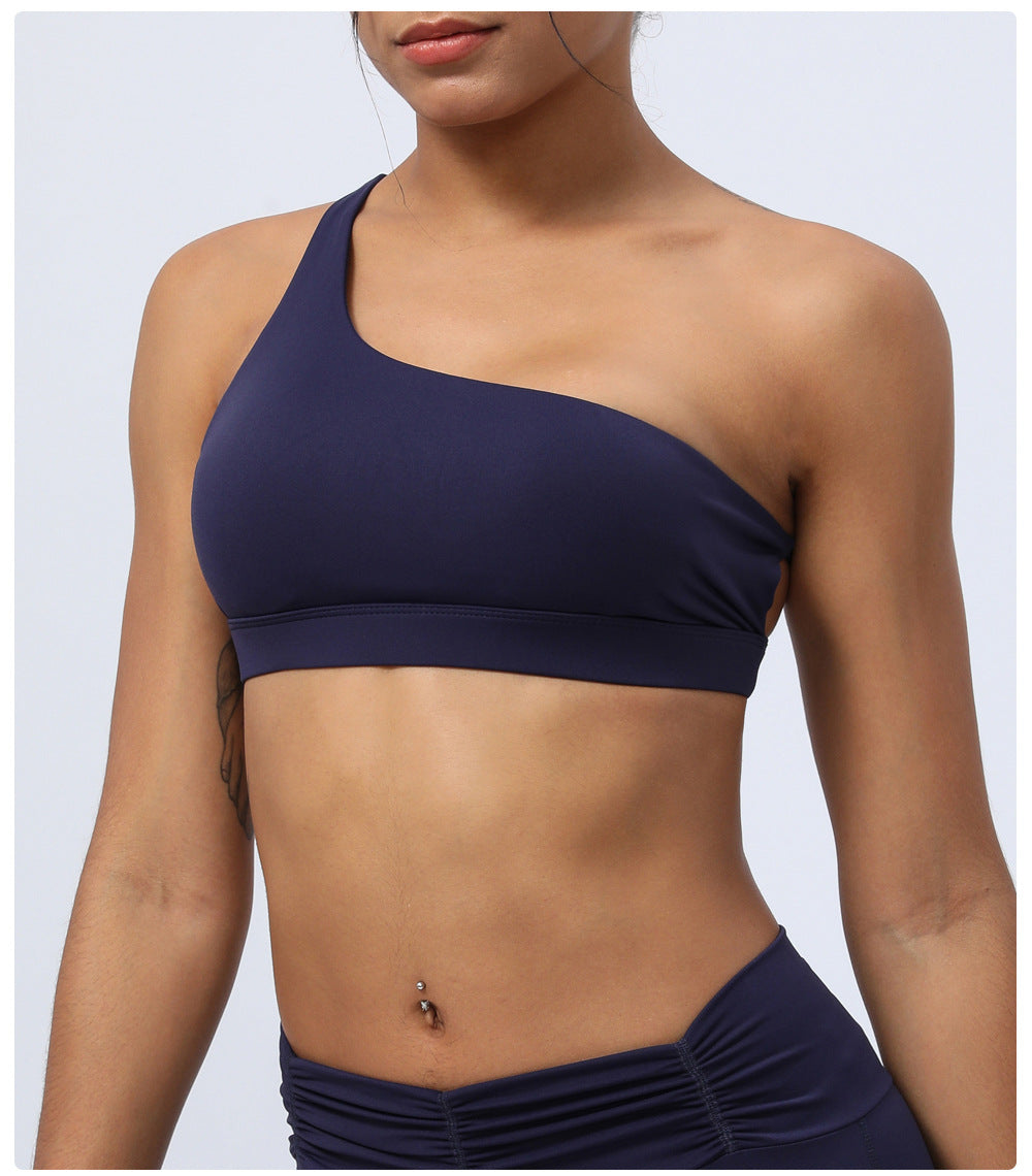 One shoulder sports bra
