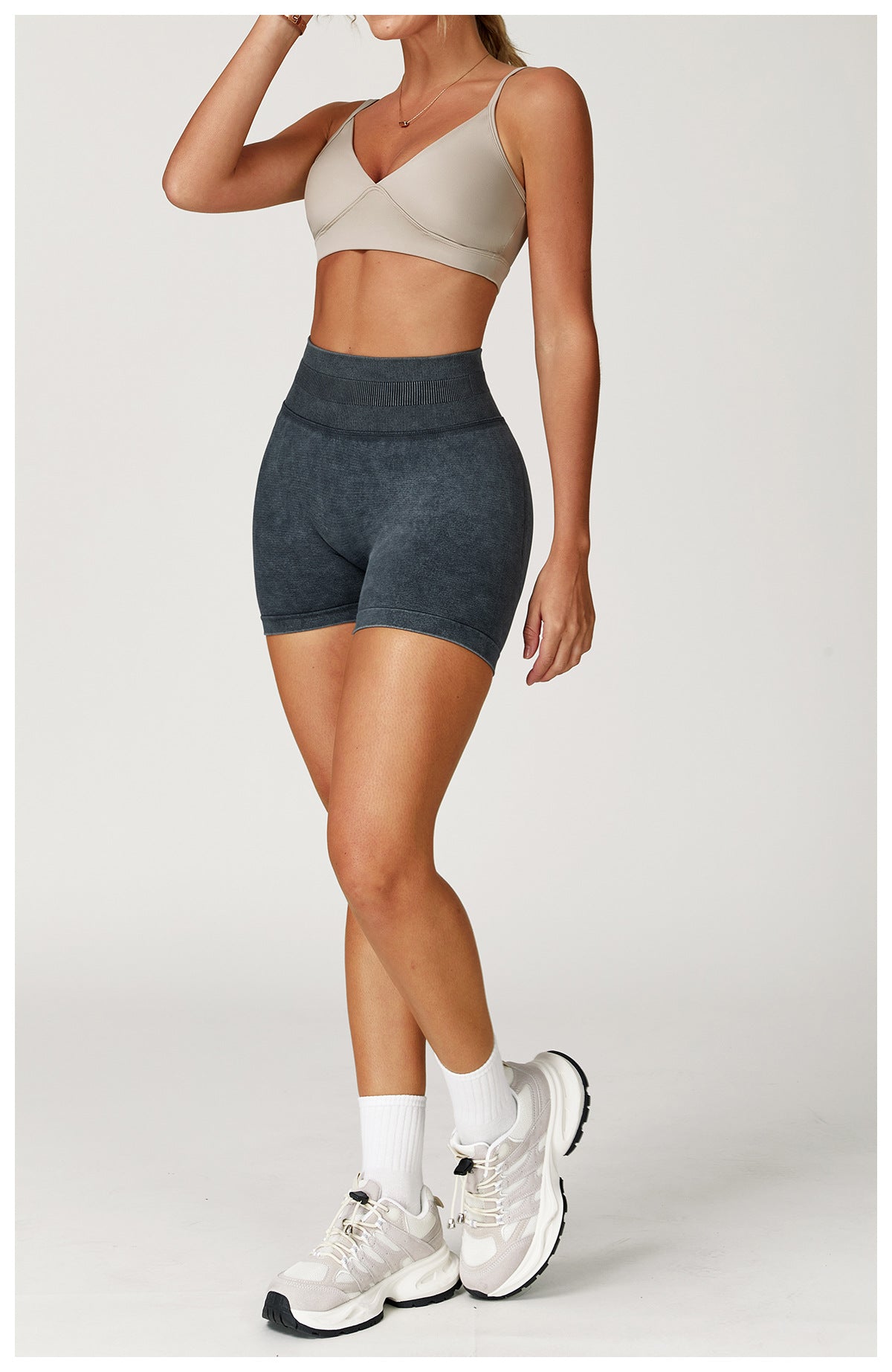 Stone Washed hip shaping shorts
