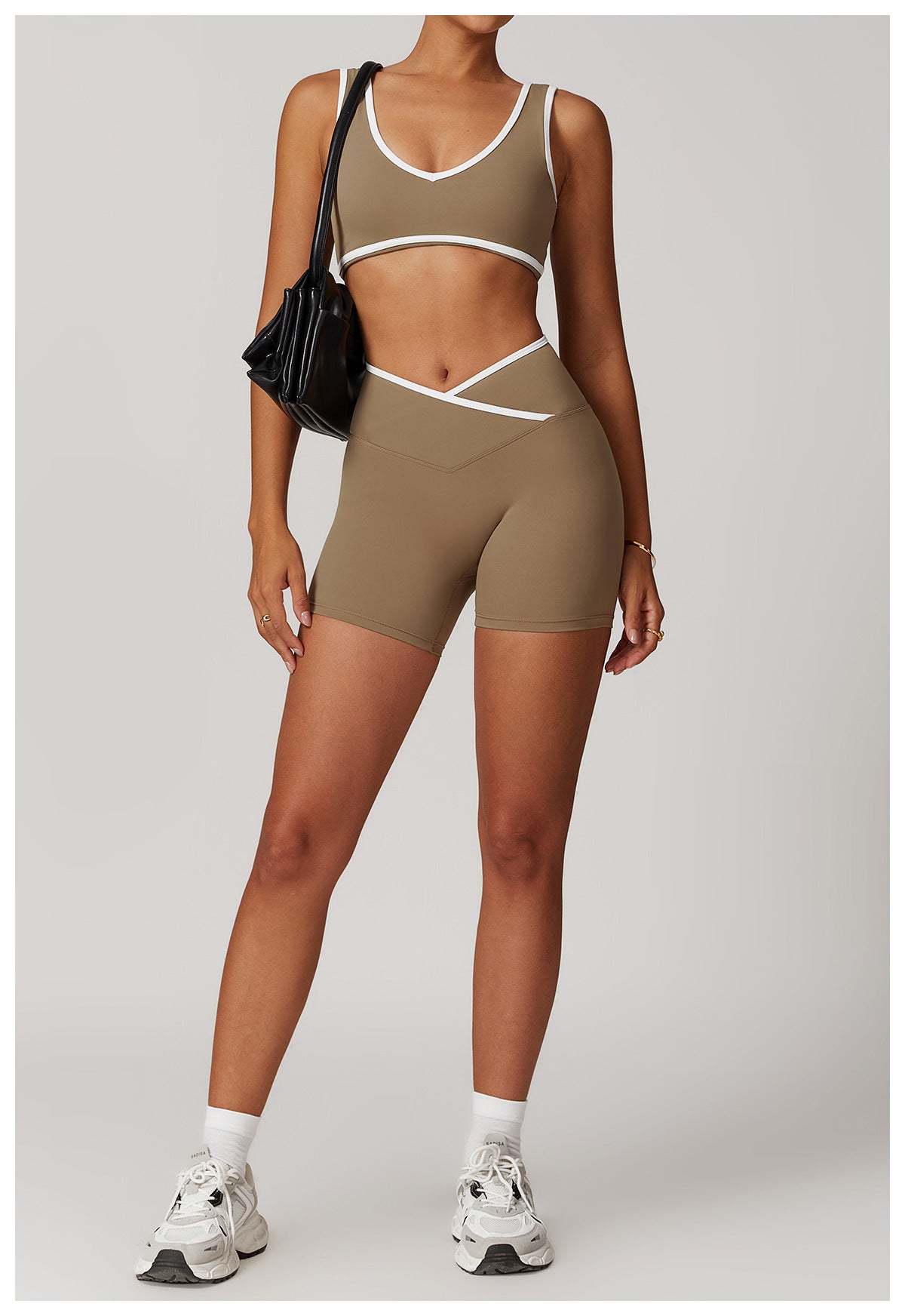 Cross waist fitness hot pants