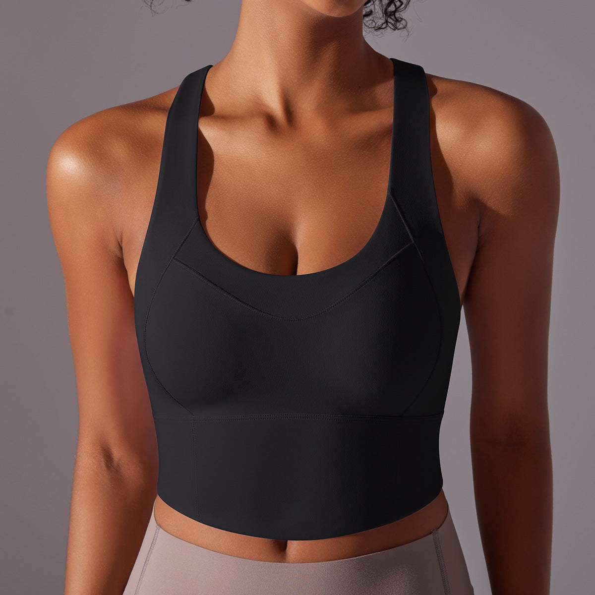 High support cross back bra