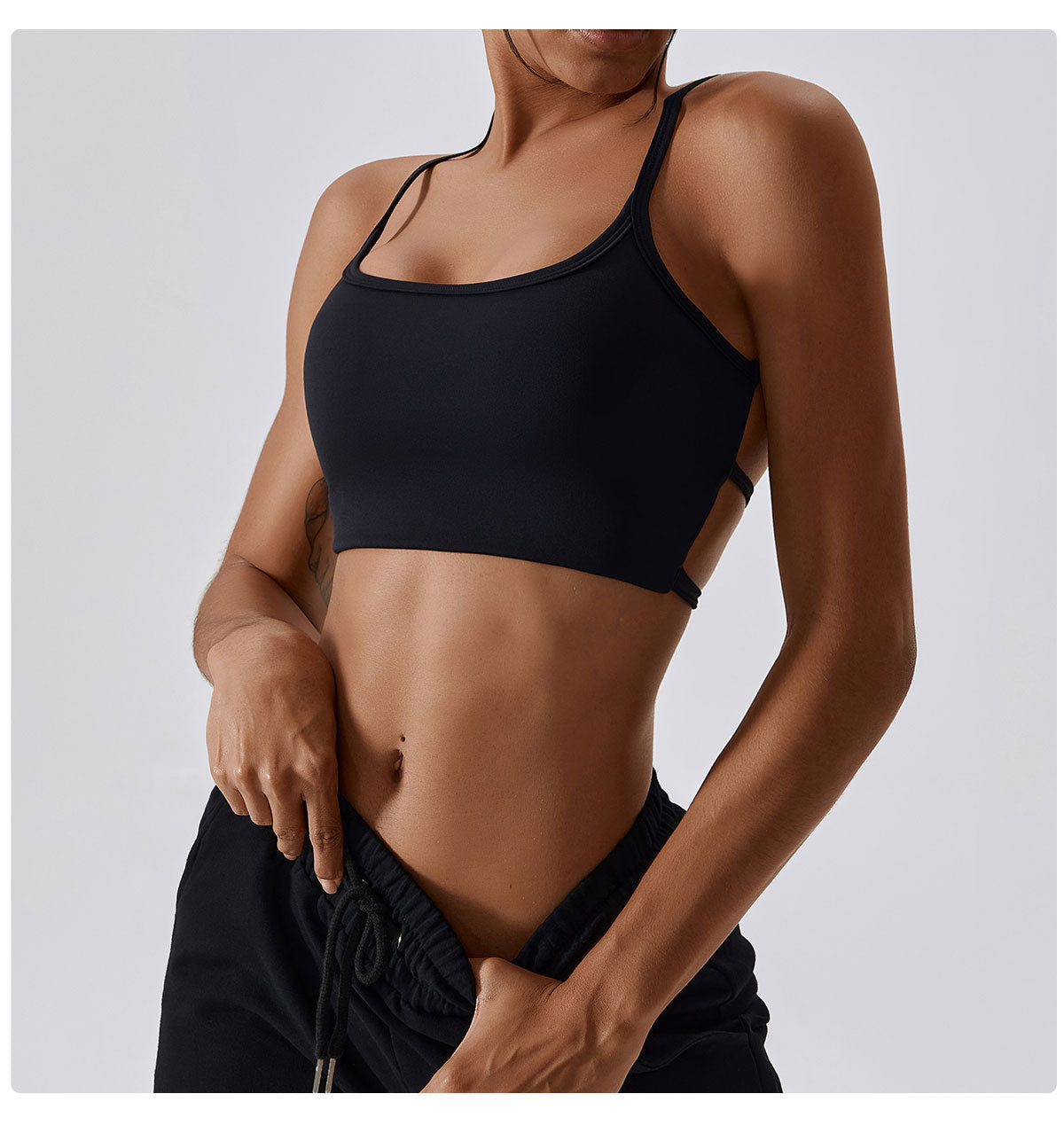 Cross back sports bra
