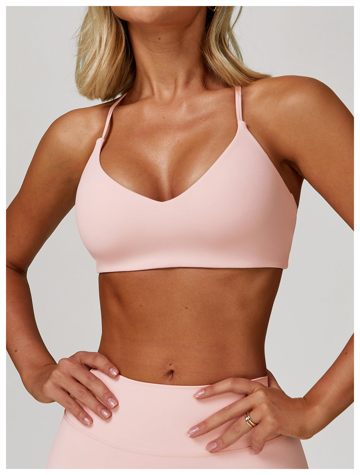 Brushed T back sports bra