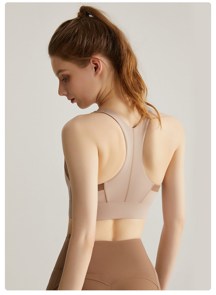 Zip front sports bra