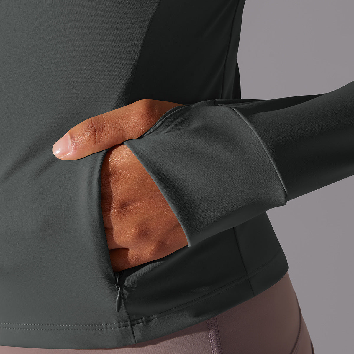 Zip front full sleeve top
