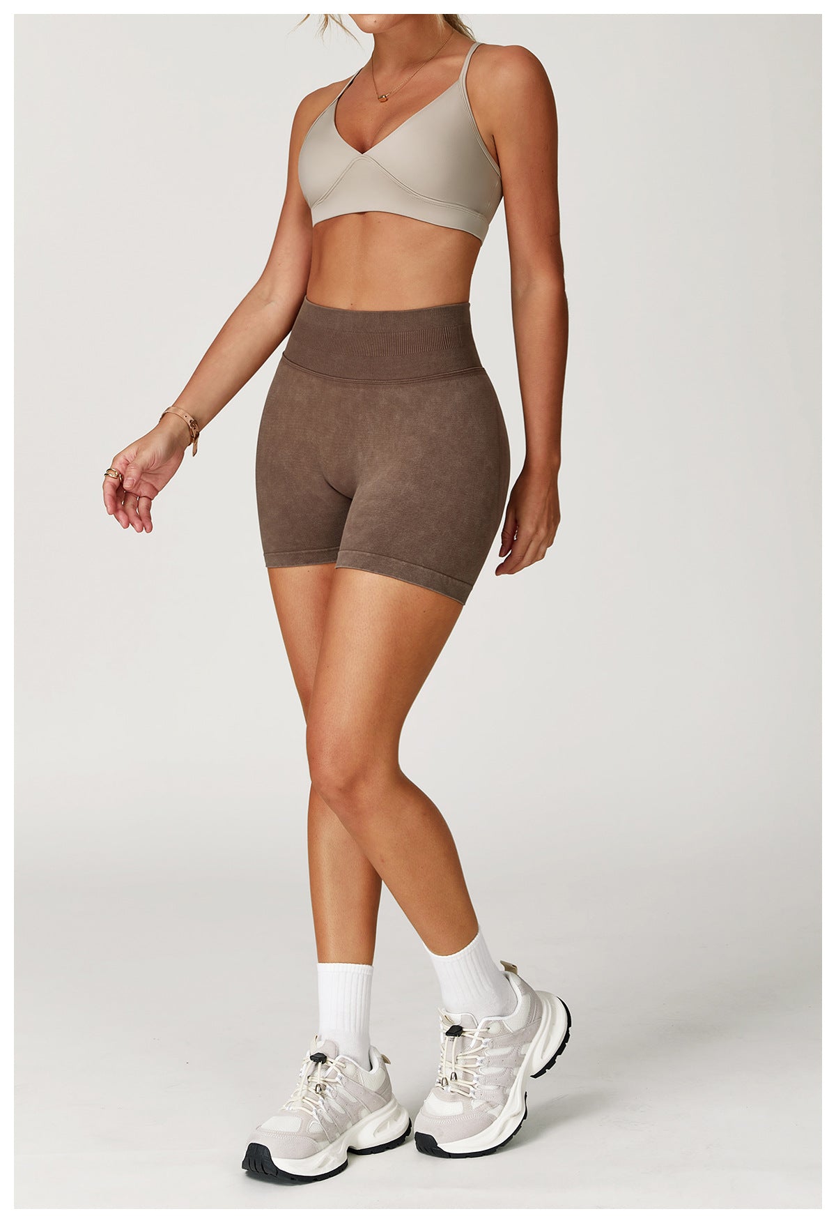 Stone Washed hip shaping shorts