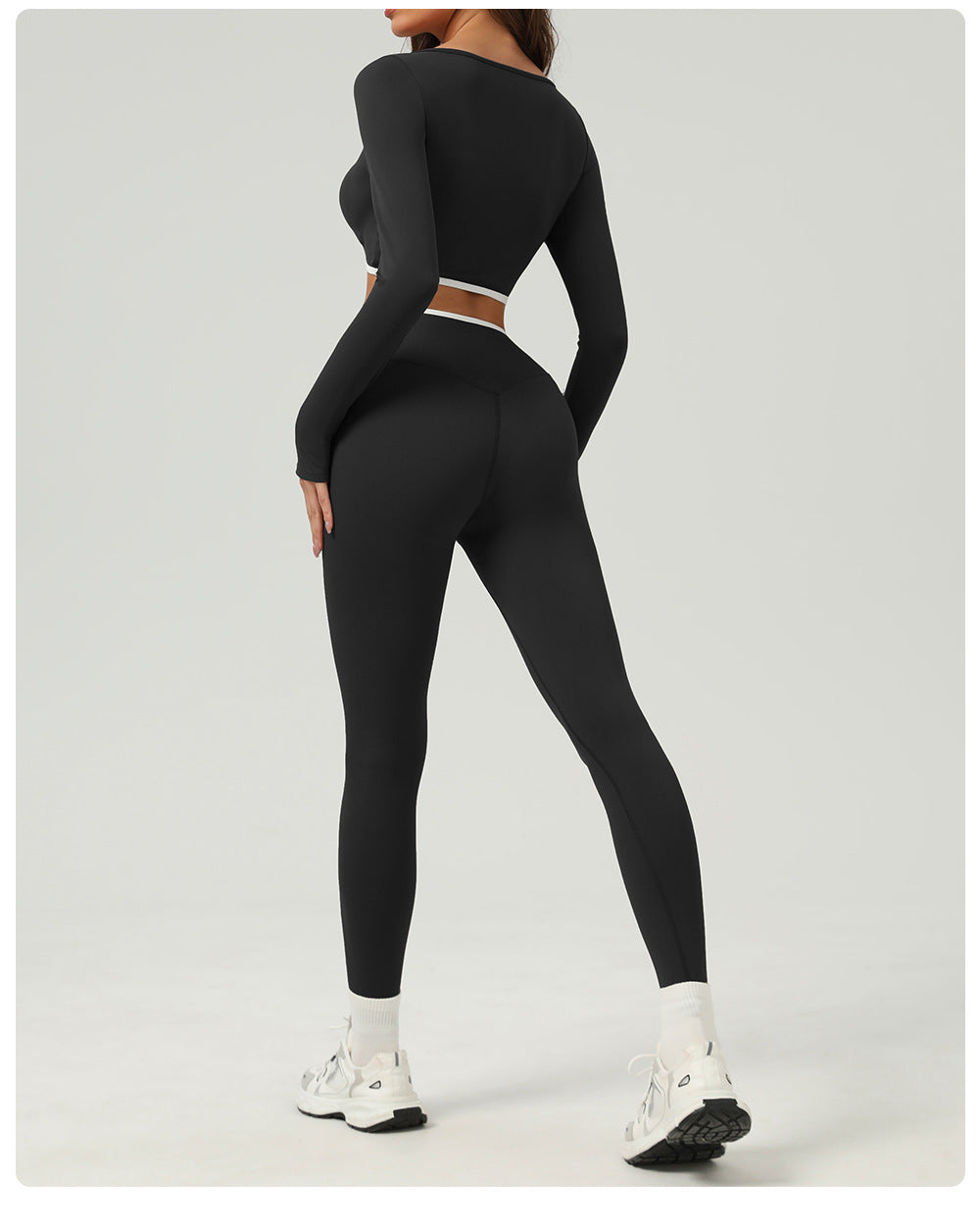 Contrast trim waist leggings