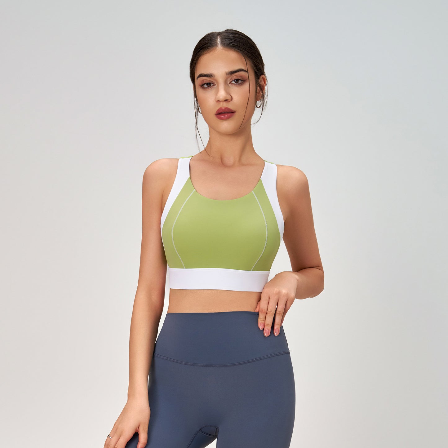 Colour block sports bra