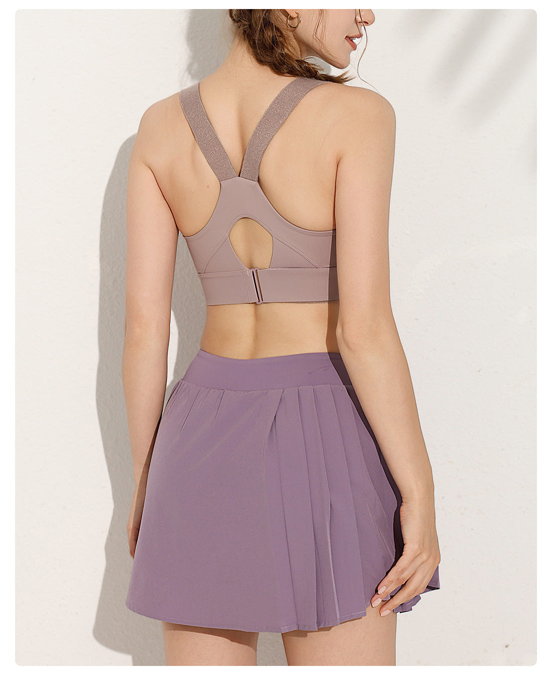 Pleated side skort