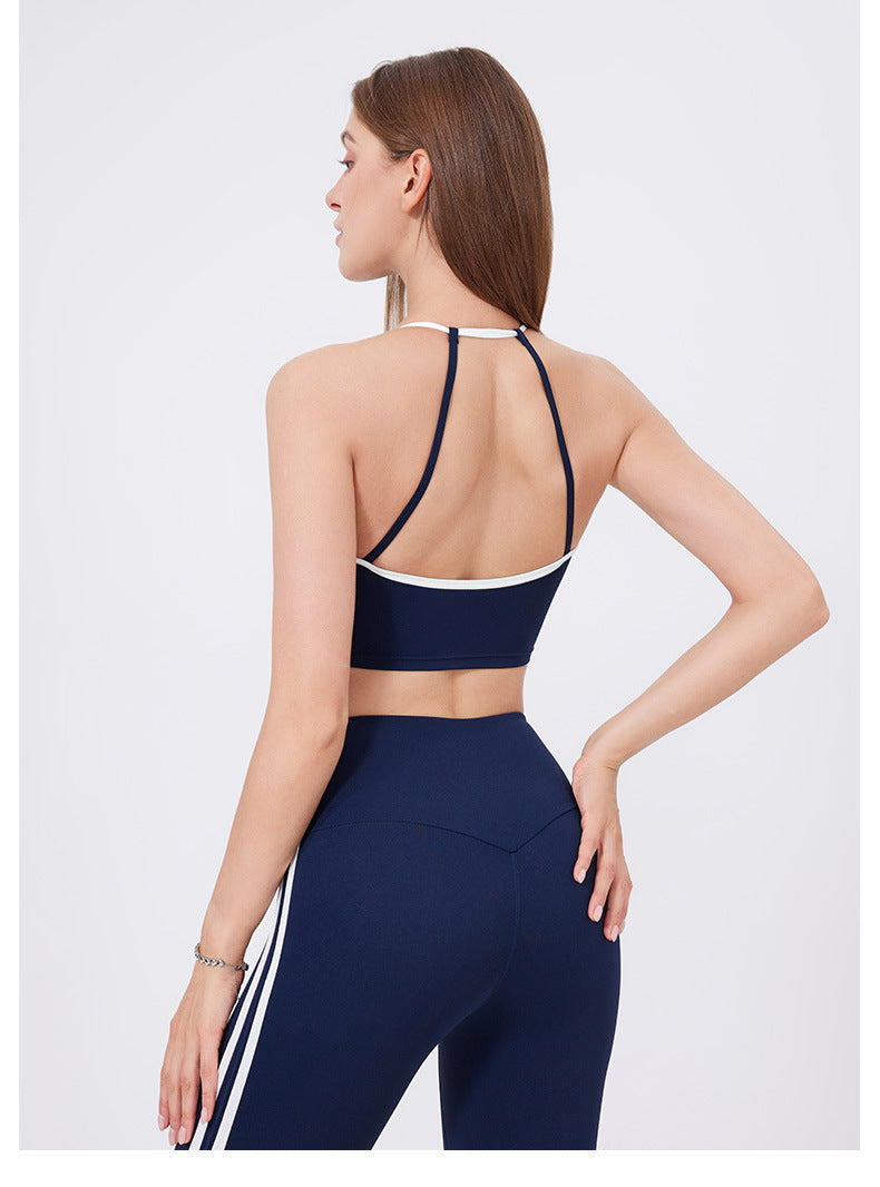 Contrast strap sports bra
